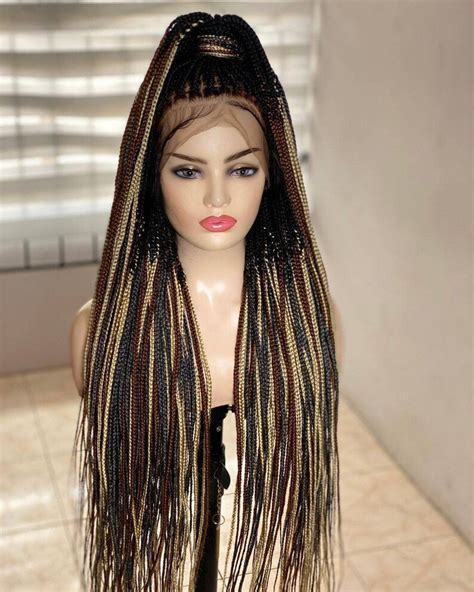 Ready To Ship Medium Knotless Box Braids Wig For Black Women Etsy