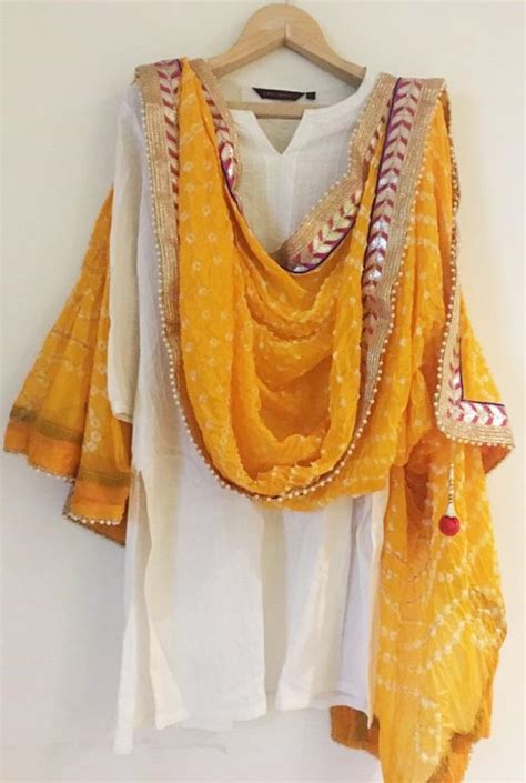 Indian Traditional Dupatta Yellow Color Silk Rajasthani Etsy Canada