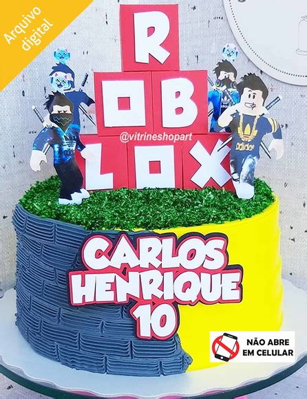 Arquivo De Corte Silhouette Topo De Bolo Roblox Caixinhas D