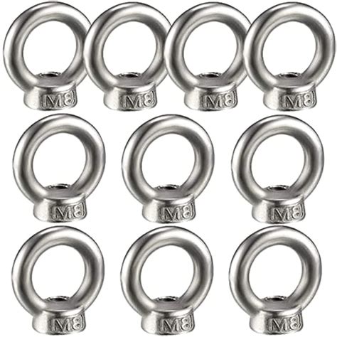 10 Pices Acier Inoxydable Crou De Bague M8 Crou Oeil De Levage Crou