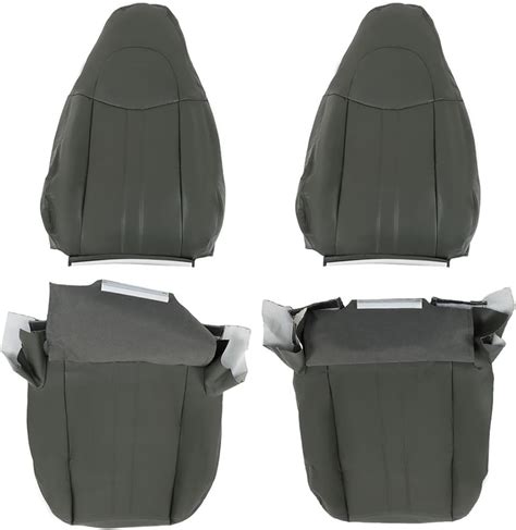 Gxywady 4x Dark Grey Front Driver Passenger Side Seat Cover Artificial Leather