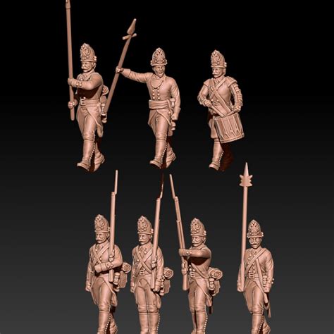 D Printable Napoleonic Russian Fusiliers Set By Kozak Miniatures