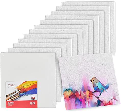 Canvases For Painting Pack Of X Inch Blank White Canvas