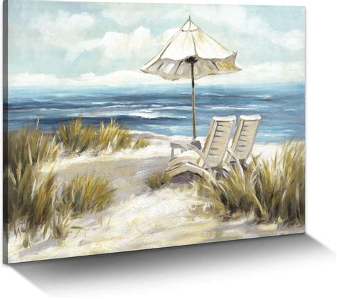 Amazon Ocean Scene Canvas Wall Art Relaxing Coastal Beach