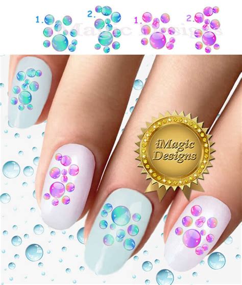 Nail Decals Water Slide Nail Transfers Stickers Bubble Bath Etsy