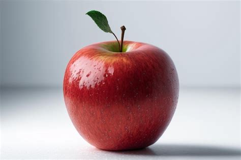 Manzana Roja Con Gotas De Agua Sobre Un Fondo Blanco Con Espacio De