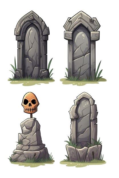 Premium Psd Tombstone Illustration Element Png For Celebrate Halloween