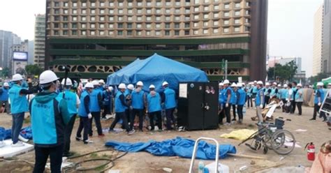 서울광장 보수단체 천막 철거광화문 세월호 천막도 축소종합2보