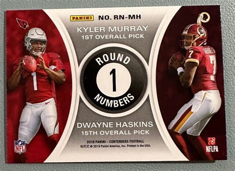 Panini Contenders Round Numbers Rn Mh Kyler Murray Dwayne