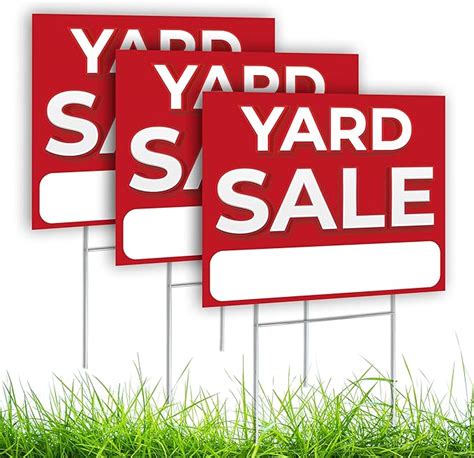 3 Pc Yard Sale Signs 12x16 Coroplast Double Sided Yard