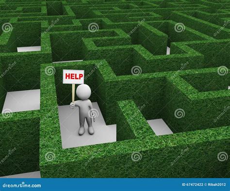 3d Hedge Maze Top View Cobbled Yard Background Vector Illustration