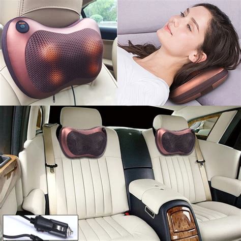 Fp 8018 Multifunctional Portable Onboard 4 Heated Rollers Car Home Massage Pillow Size 30 X 18