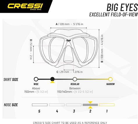 Cressi Adult Dive Mask With Inclined Lens For Scuba Diving Optical