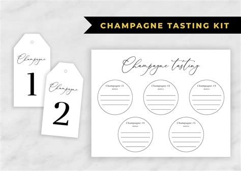 Champagne Tasting Kit, Bridal Champagne Tasting Party, Champagne Tags ...