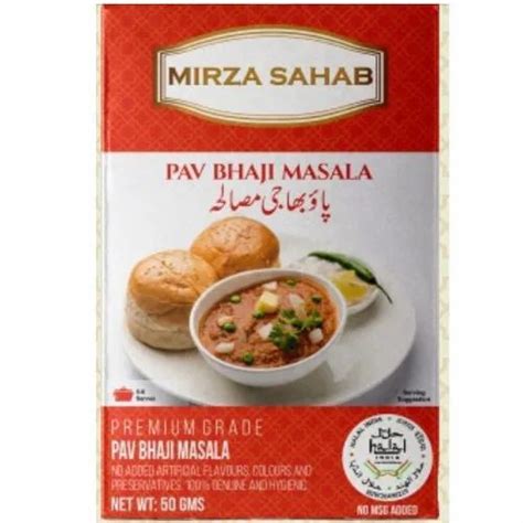 Mirza Sahab Pav Bhaji Masala Packaging Size 50 G Packaging Type Box