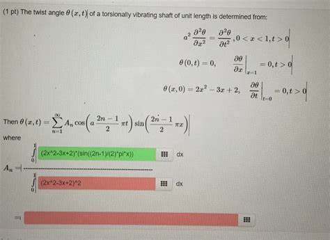 Solved The Twist Angle Theta X T Of A Torsionally