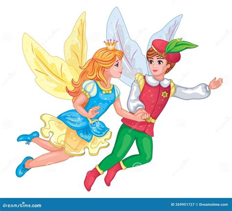 Beautiful Elf Princess and Prince. Children Illustration for Sticker ...