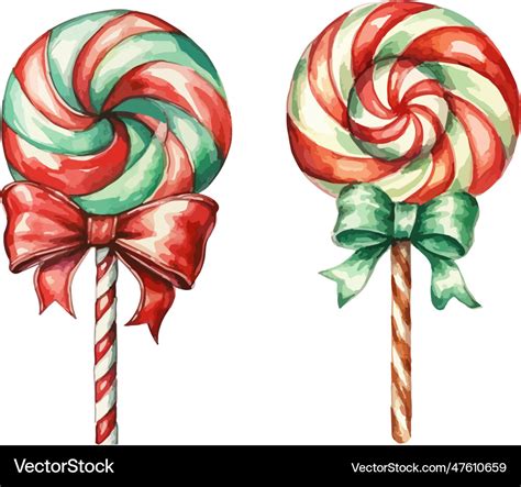 Christmas candy clipart isolated Royalty Free Vector Image