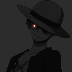 An Anime Character With Red Eyes Wearing A Fedora And A Black Suit