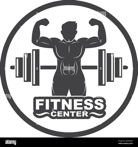 Bodybuilder Fitness Gym Icon Logo Badge Vector Illustration Design