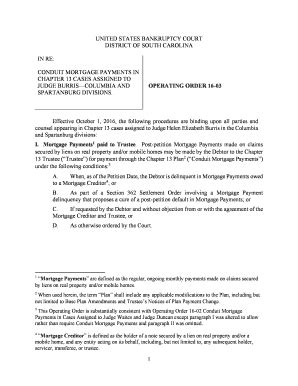 Fillable Online Scb Uscourts Operating Order Operating Order