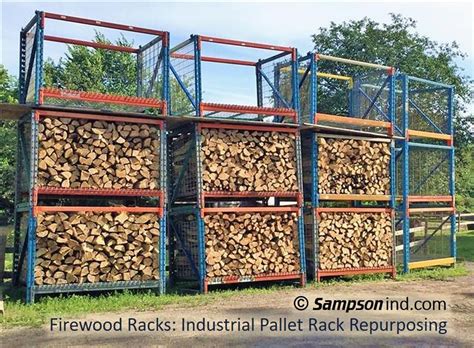 Firewood Rack Repurposed Industrial Pallet Racking