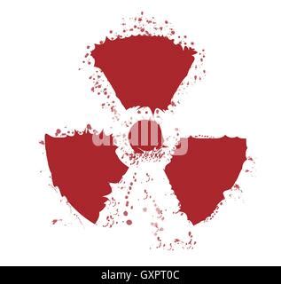 A Worn Caution Radiation Symbol In Yellow And Black Stock Vector Image