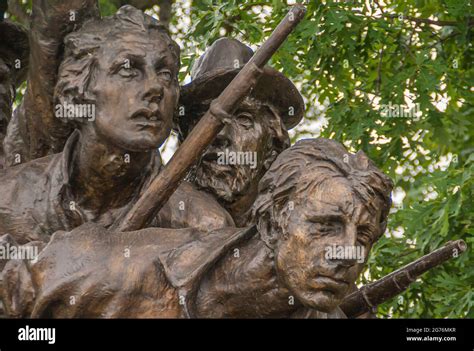 Gettysburg Pa Usa June 14 2008 Battlefield Monuments Closeup Of Detail Of The North