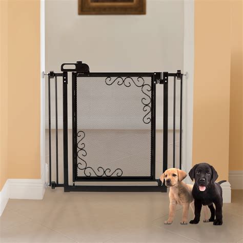 Dog Gates - Metal Pet Gate with Fancy Mesh Door