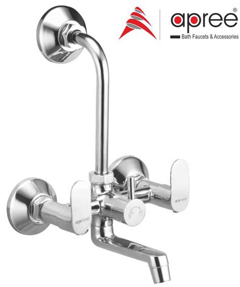 Three Handle Apree Wall Mixer With L Bend Opal For Bathroom Fitting At