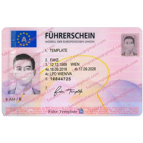 Austria Drivers License Template New V Fake Template