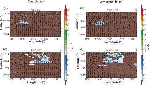 Spatial Distributions Of Precipitation Rates Shaded And Wind Vectors