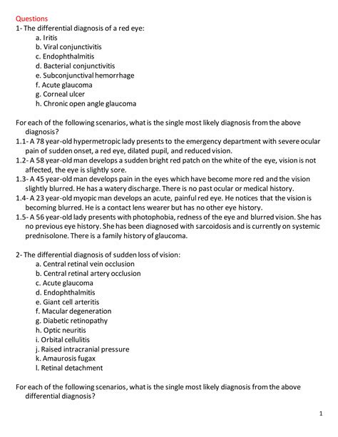 Ophthalmology Assessment Questions Answers Pdf