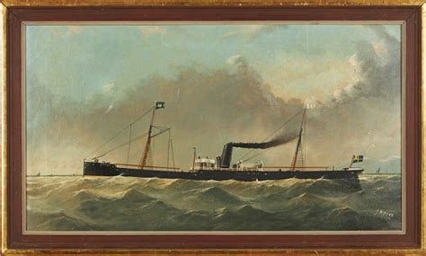 OIDENTIFIERAD KONSTNÄR Ship portrait Oceanic oil on canvas signed