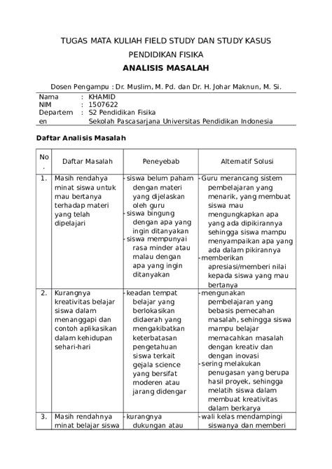 Contoh Analisis Masalah 53 Koleksi Gambar