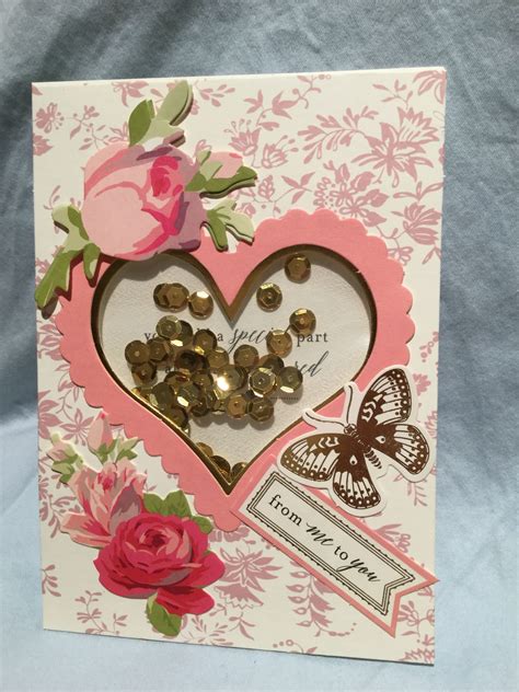 Anna Griffin Valentine Shaker Card Kit With Ag Flower Embellishments