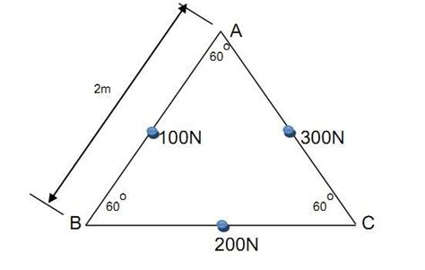 Solved A Horizontal Equilateral Triangular Plate Abc 2m On