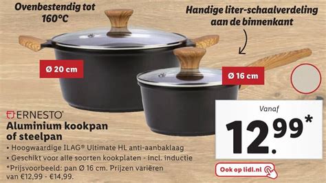 ERNESTO Aluminium Kookpan Of Steelpan Aanbieding Bij Lidl