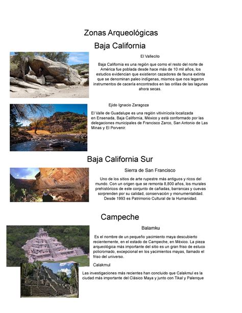 Zonas arqueologicas Zonas Arqueológicas Baja California El Vallecito