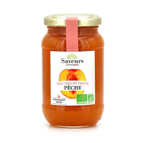 Organic Peach Jam With No Added Sugar Saveurs Et Fruits