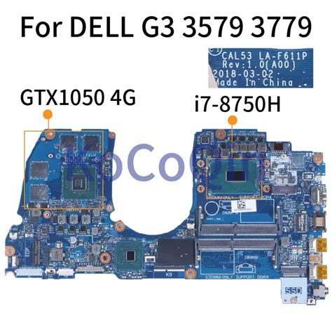 Cal53 La F611p For Dell G3 3579 3779 Notebook Mainboard 09npnp 0mc5gn