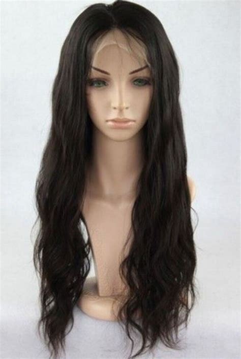 12 20 Natural Wavy 100 Indian Remy Human Hair Full Lace Wig Front