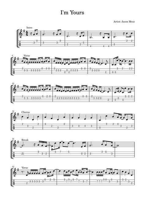 I M Yours Sheet Music For Guitar