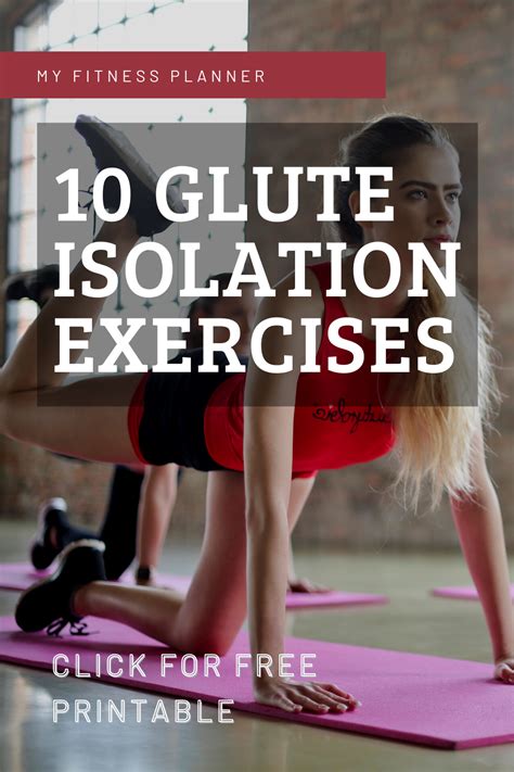 Glute Isolation Exercises At Home Printable PDF Glute Activation