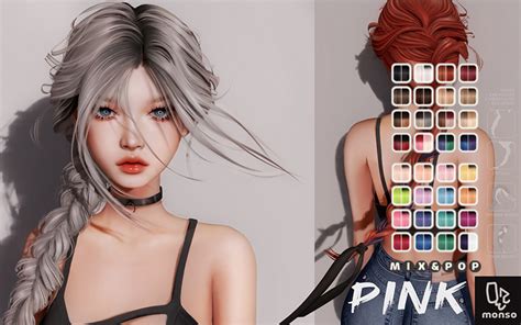 Second Life Marketplace Monso Pink Hair Mix And Pop