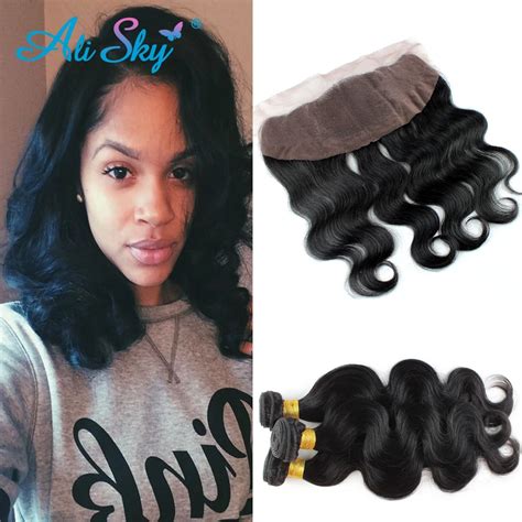 4 Bundles With Frontal Indian Hair Body Wave Human Hair Bob Indian