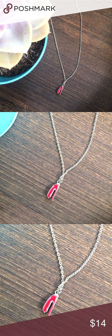 Red Stapler Necklace Staple Necklace Necklace Red