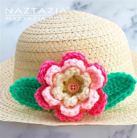 Crochet Flowers For Hats » Weave Crochet