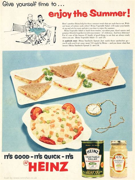 1955 Heinz Vegetable Salad Vintage Advert Click The Picture To Check It Out Vintage Recipes