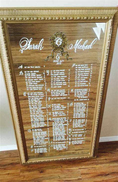 Customizable Hand Drawn Calligraphy Mirror Seating Charts With